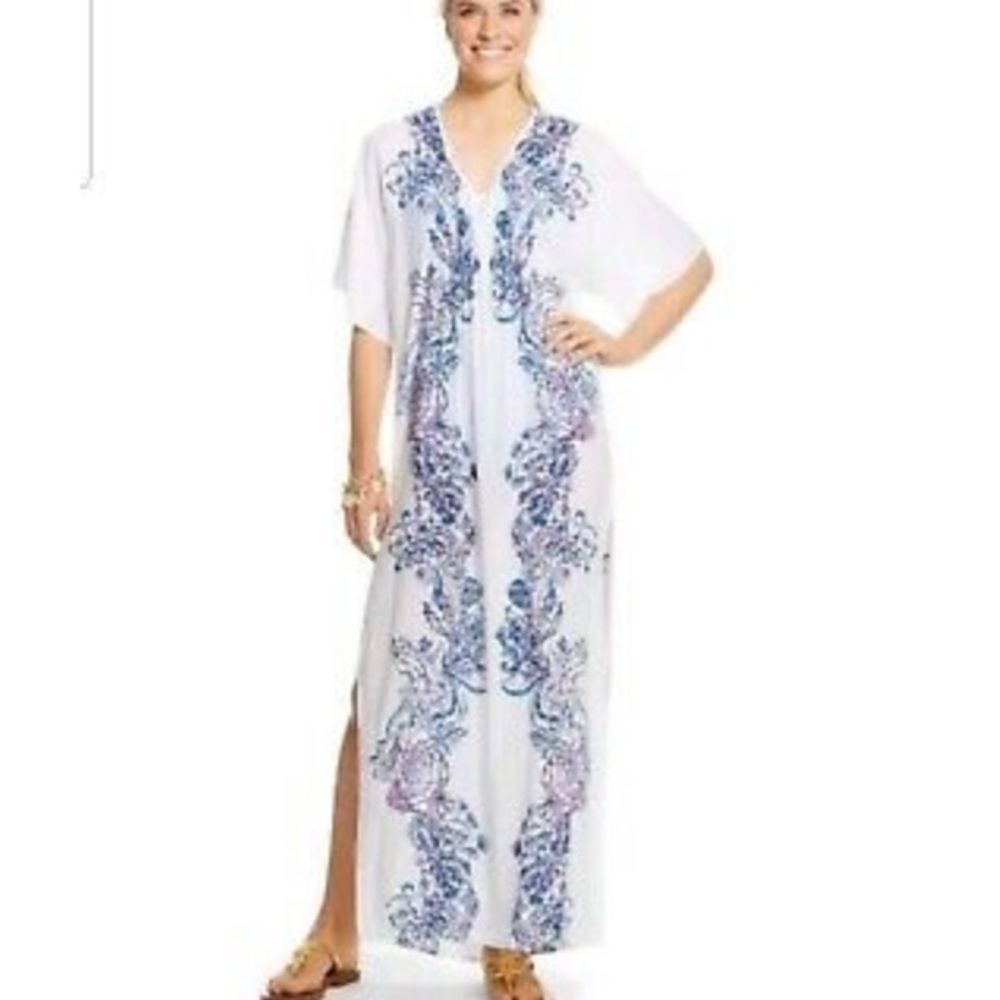 Lilly Pulitzer White Kimono Swim Cover Up Dress XL